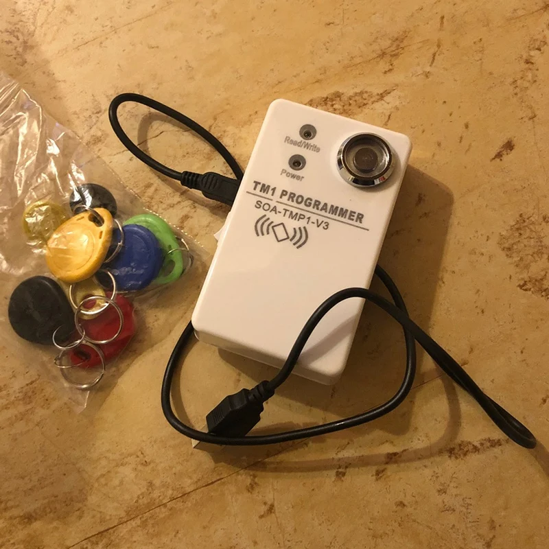 

Hot TM RFID Copier Duplicator Handheld RW1990 TM1990 TM1990B DS1990A I-Button 125KHz EM4305 T5577 EM4100 TM Card Reader