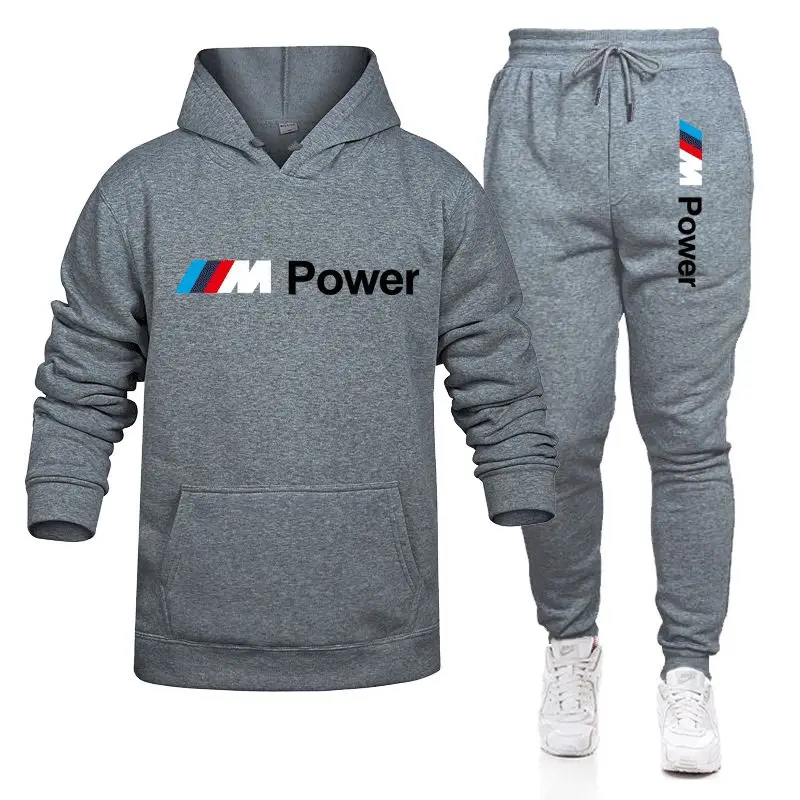 

2021 Hooded tracksuit Men Set Sporting for smile bmw Jacket+Pants 2 Pieces Sweatshirt &Pant racing Suit du