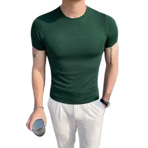 2021 Fashion Simple Men Short-sleeved T Shirts Summer Autumn Comfortable Breathable Round Neck Beach Tees Homme 3XL-S