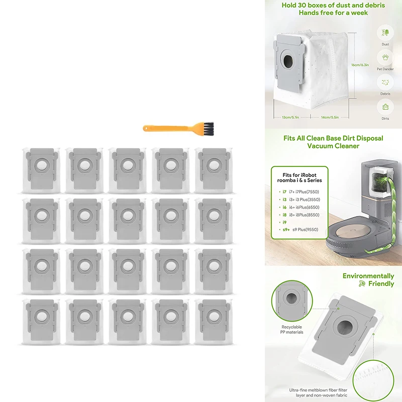 

for IRobot Roomba Replacement Accessories I7 Plus E5 E6 S9 S9+ Robot Vacuum Cleaner Dust Bags Sweeping Spare Parts