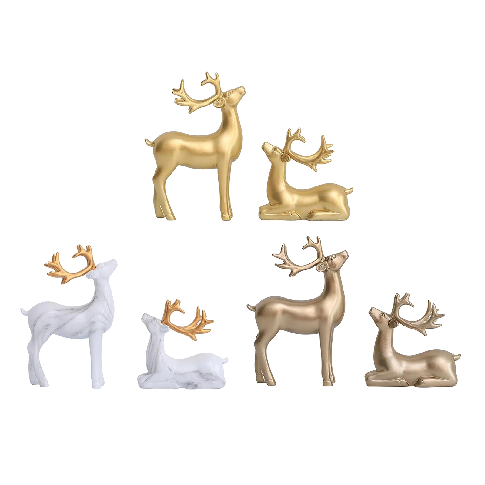 

1Pair Elk Shaped Sculpture Ornament, Nordic Style Ornament Crafts Stand, for