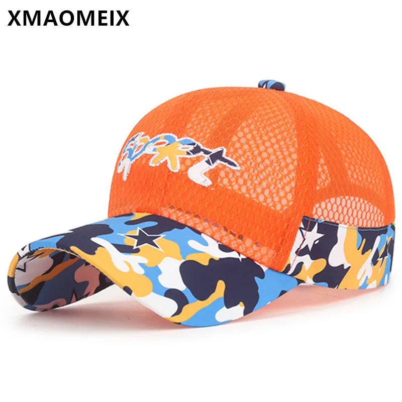 

XMAOMEIX Новая летняя шапка для мальчиков и девочек дышащие бейсболки детская сетчатая Кепка Снэпбэк Кепка Регулируемый размер Спортивная Кеп...