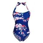 Купальный костюм размера плюс, Женский цельный купальный костюм 2020, бразильский купальник на бретельках с цветочным принтом, купальный костюм с подкладкой для женщин S- XL XXL 3XL
