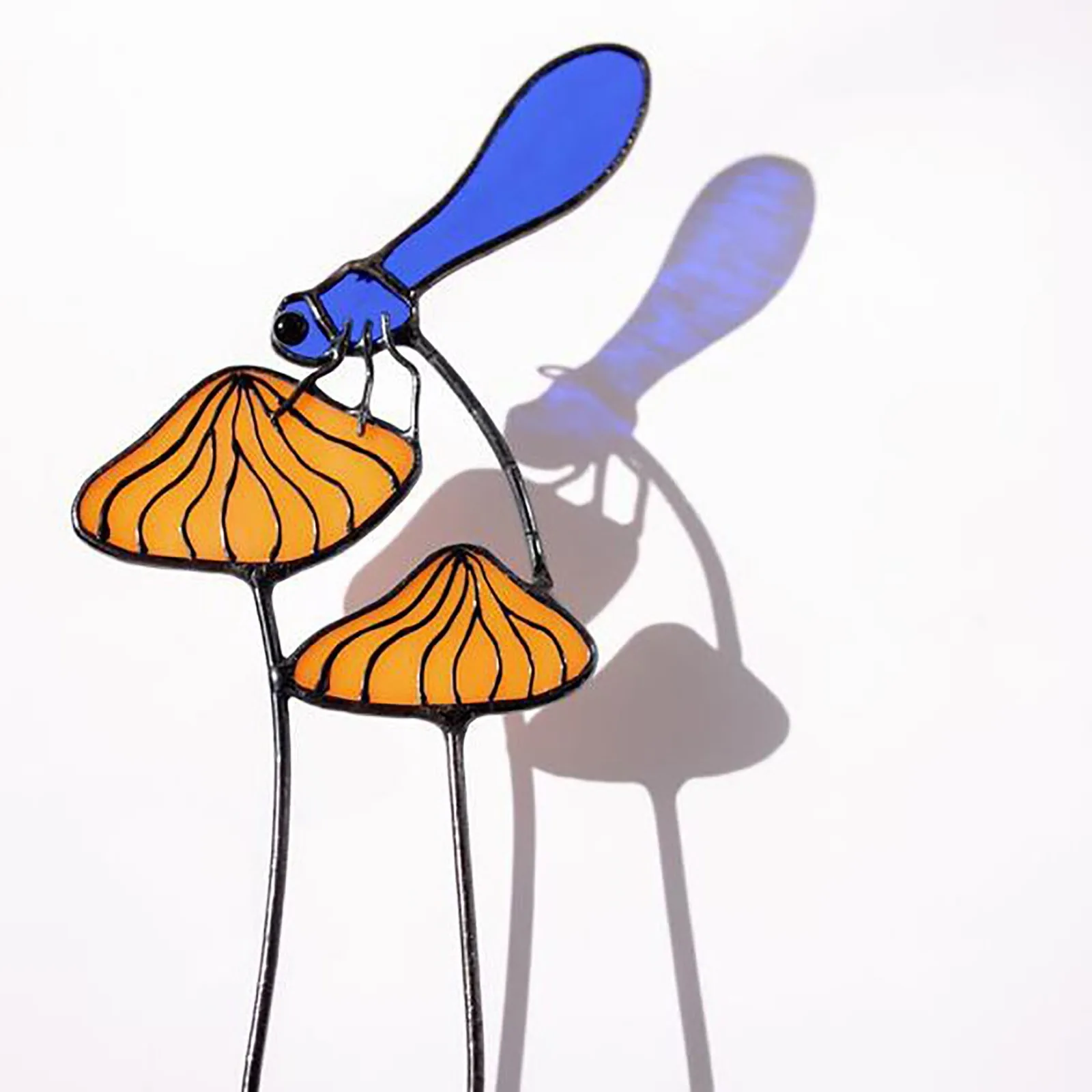 Железная Стрекоза ворс украшение для сада наружное растение искусственное