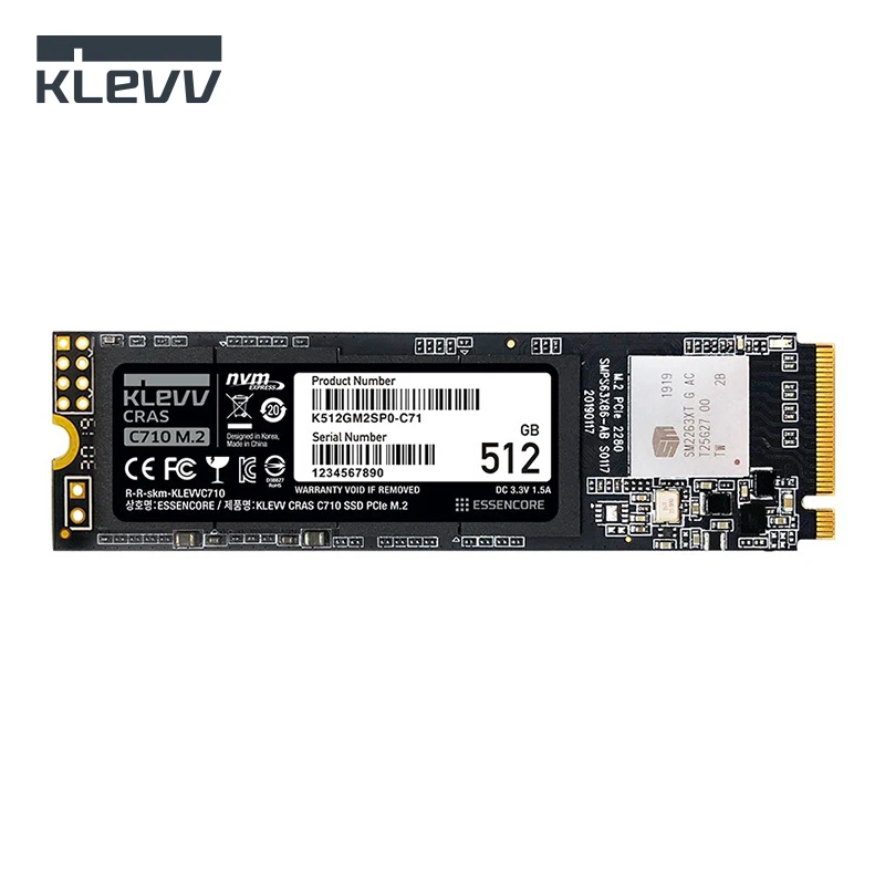 

KLEVV 1TB C710 512GB SSD NVMe PCIe Gen 3x4 M.2 2280 256GB Solid State Drive Internal Hard Disk High Performance SSD For Computer