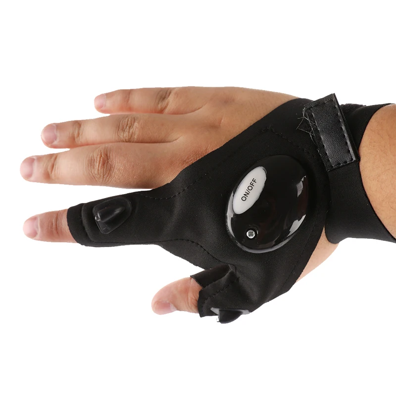 1 пара Открытый Рыбалка Волшебный ремень перчатки без пальцев ночной Светильник