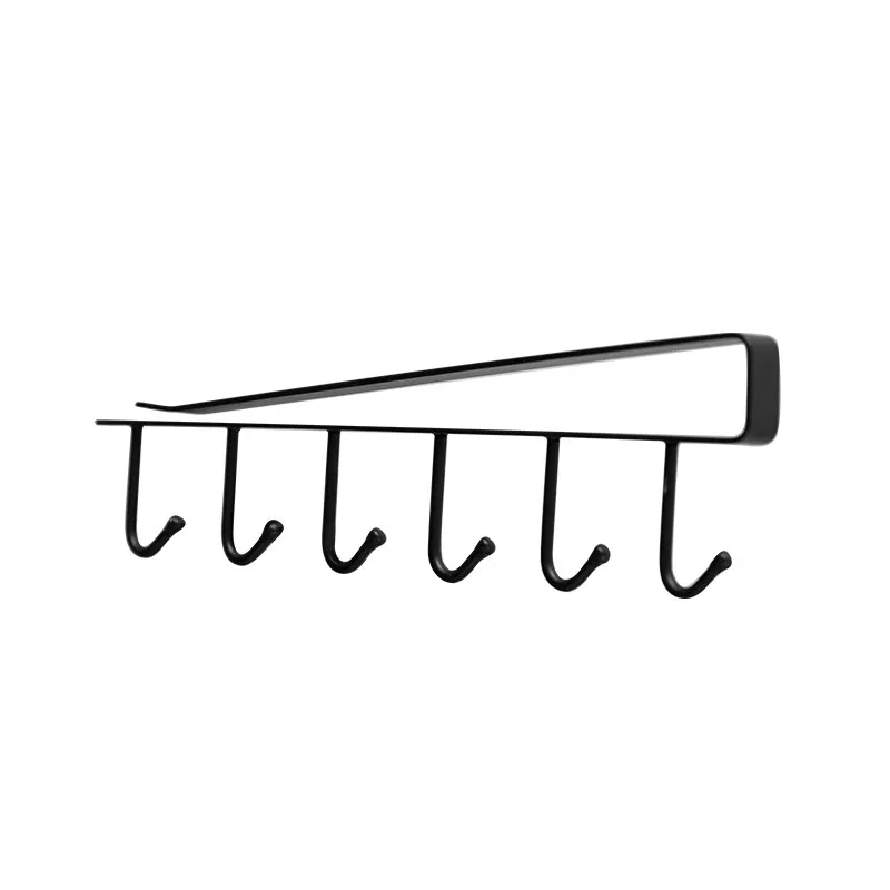 

Home Seamless Kitchen Storage Rack Nail-Free Hanging Wrought Iron Wardrobe Hook Kitchen Organizer