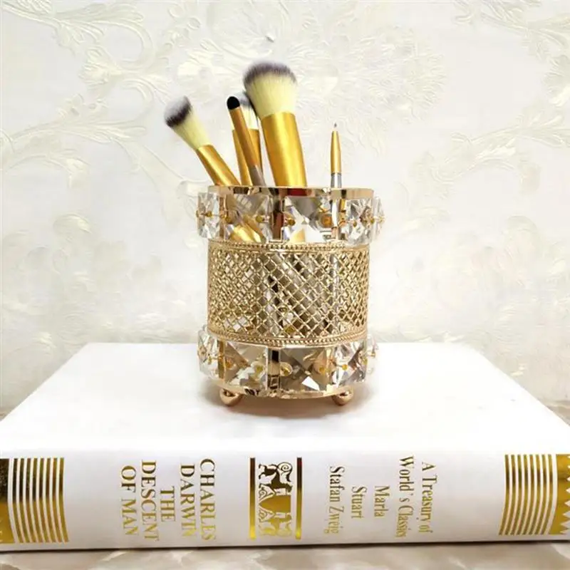 Фарфоровый новый металлический держатель для кистей макияжа с кристаллами в