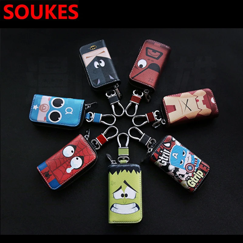 Чехол с мультипликационным супергероем для автомобильных ключей кошельки