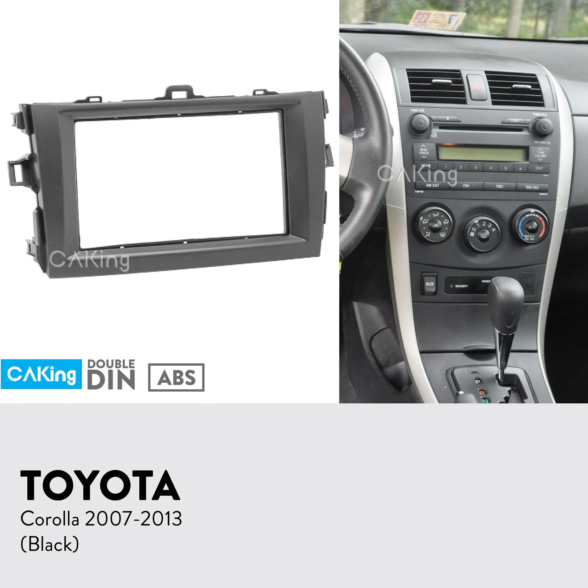 Автомобильная панель Fascia Для Toyota Corolla 2007 2013 (черная) комплект для приборной панели