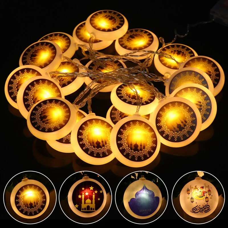 10Led ИД Мубарак светодиодный светильник строка звездой луной ночью исламский