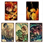 Металлический знак из японского аниме, украшение для дома, настенное искусство, рассекающий демонов: киметасу, нет, айба, танджиро, незуко, железный знак, Оловянная пластина, плакат