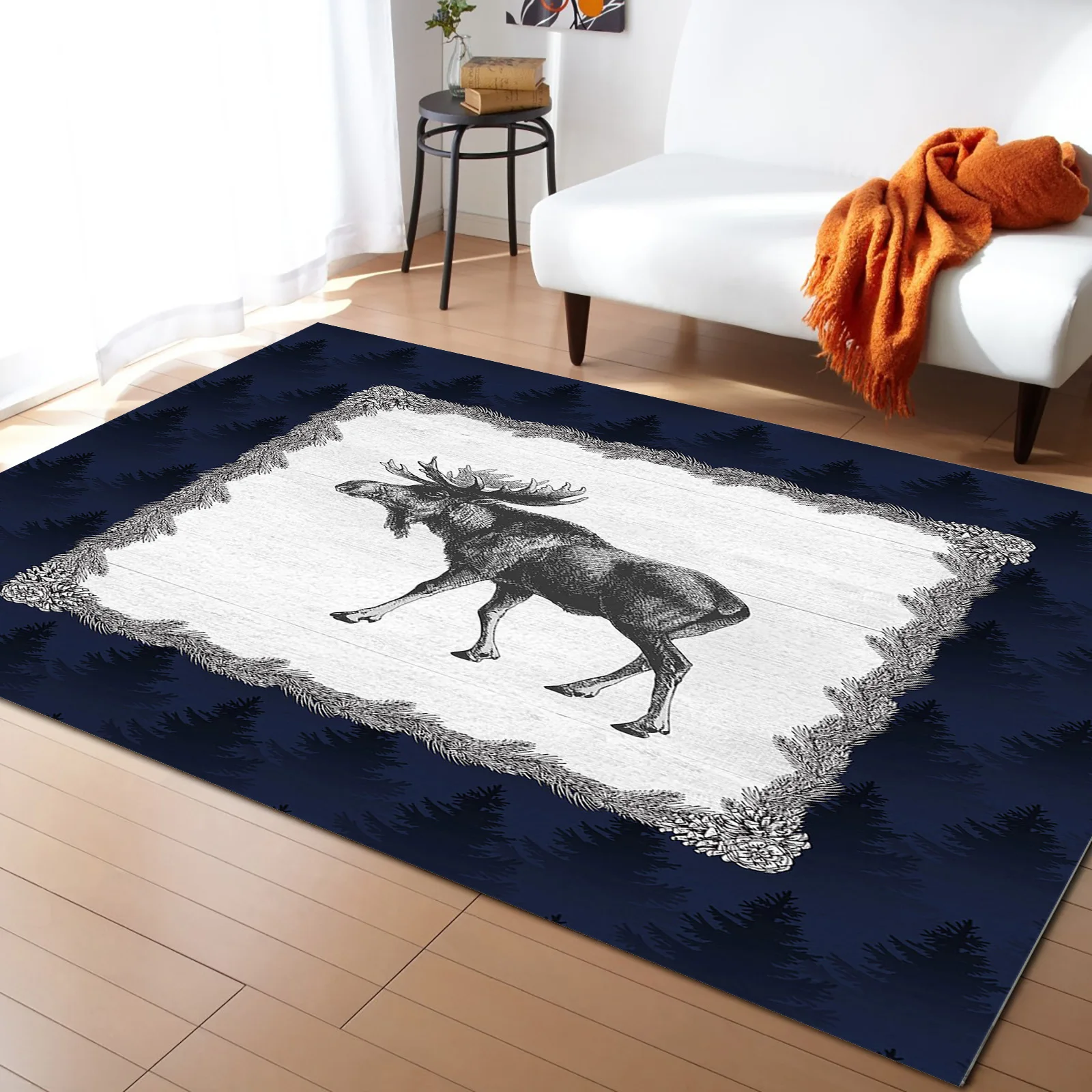 

Голубой лес, сосновые иглы, рандовые коврики в кровати, ковер для гостиной, домашний декор, мат для спальни, коврики