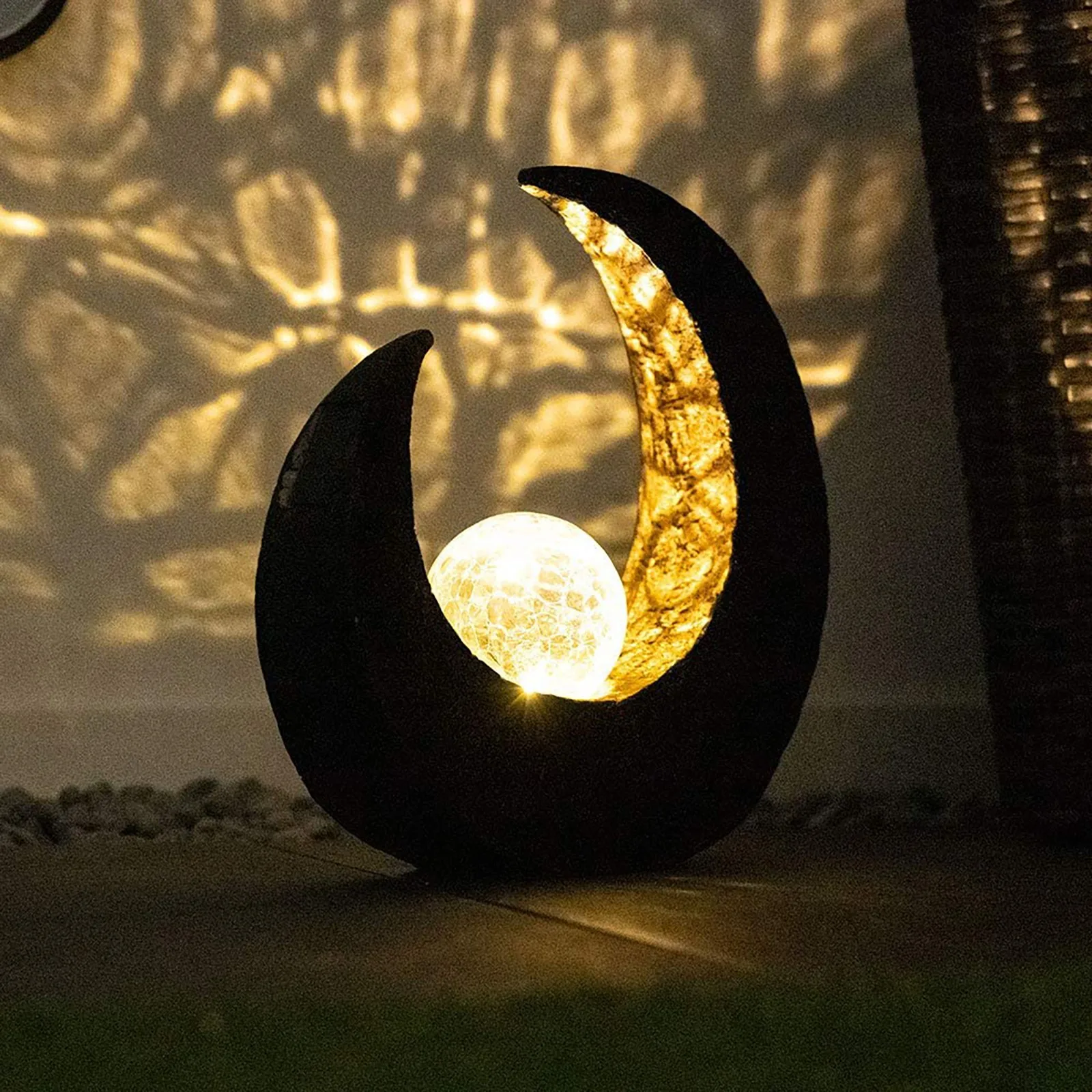 

Bright Led Night Light Moon Lamp Resin Solar Ornaments Outdoor Decoration Ornaments For Home Gardening 3d Light Moon Lamp