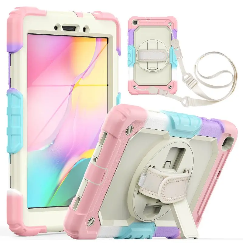 

Чехол для Samsung Galaxy Tab A 8,0, T290, T295, 2019, защитный чехол для планшета для детей, Противоударная подставка из пенопласта с плечевым ремешком