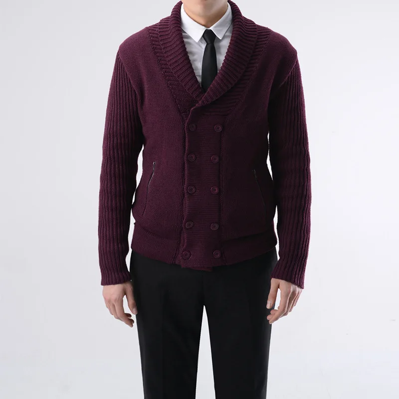 2019 осенний Новый мужской высококачественный деловой кардиган свитер рубашка