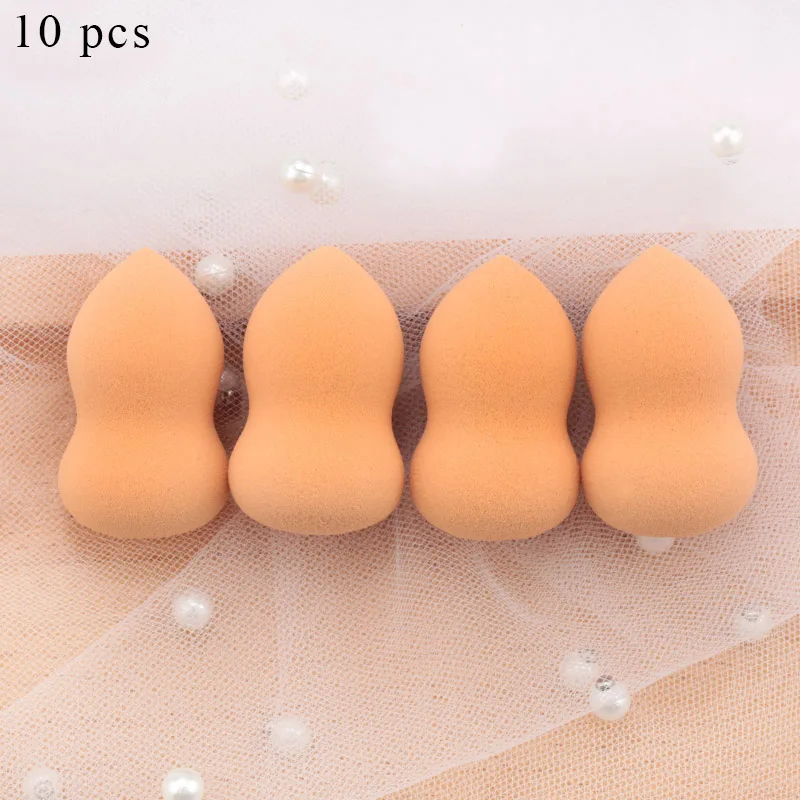 light orange 10pcs Мини-спонж для макияжа в форме капли воды, мягкая основа для макияжа, спонж для консилера, безупречный смешанный косметический спонж для макияжа - Цвет: light orange 10pcs