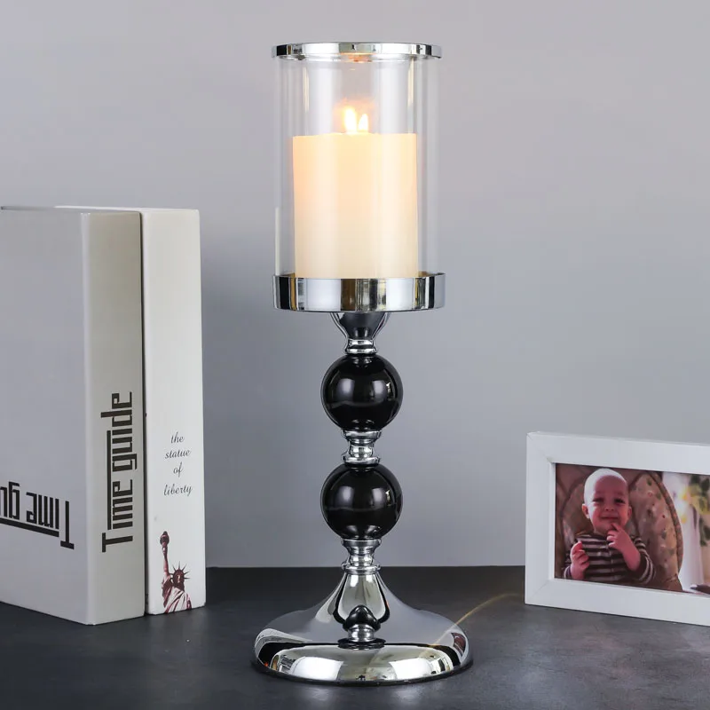 

New Metal Crystal Candlesticks Candle Holder For Coffee Dining Table Wedding Christmas Halloween Party Home Decoration CH408