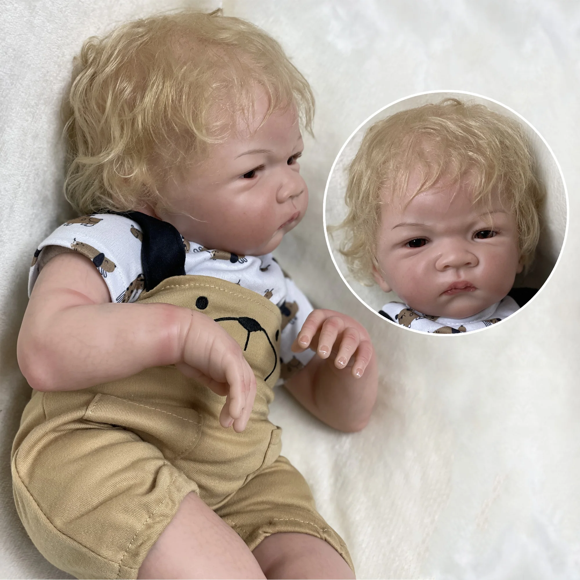 Кукла реборн 20 дюймов Реалистичная детская игрушка с открытыми глазами для