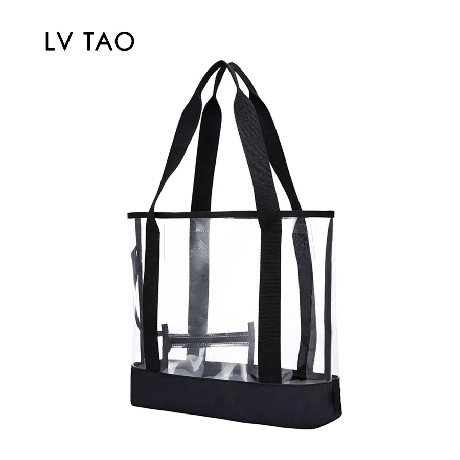Большая прозрачная сумка-тоут модная сумка через плечо из ПВХ для женщин