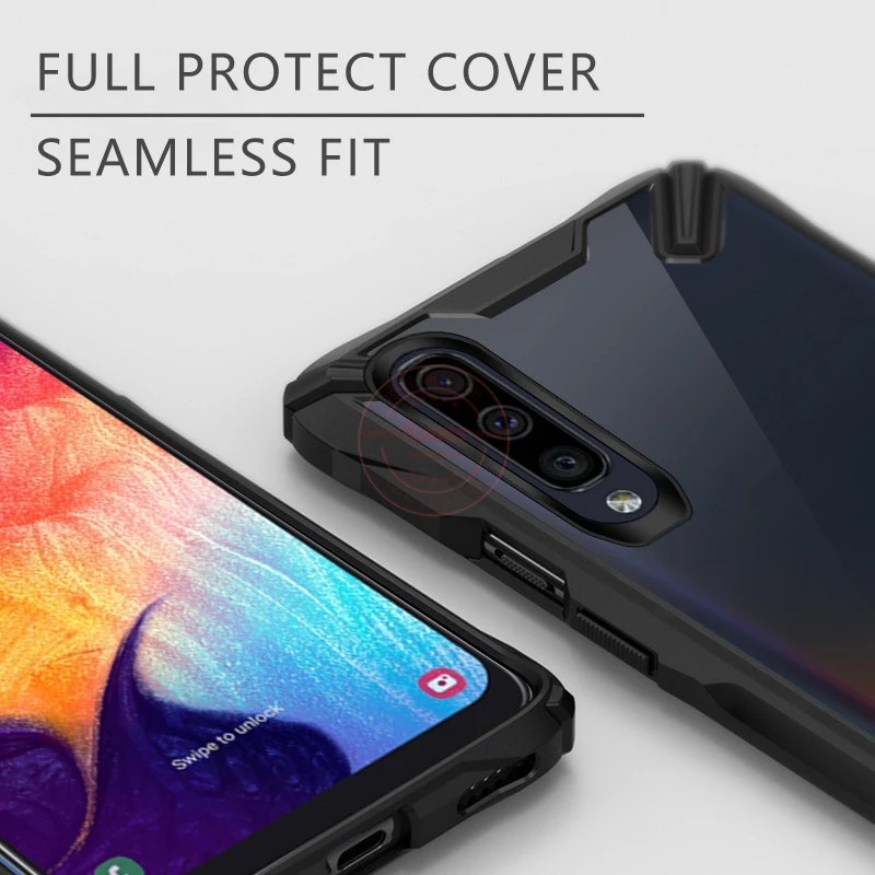 Военный противоударный чехол с подушкой безопасности для samsung Galaxy A50/A50S/A30S прозрачный акриловый+ ТПУ защитный чехол