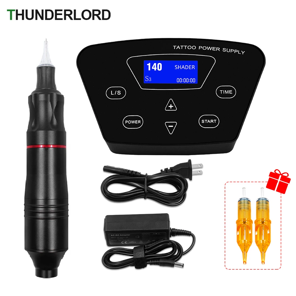 Полный комплект машины для татуировки Профессиональный тату набор с картриджи