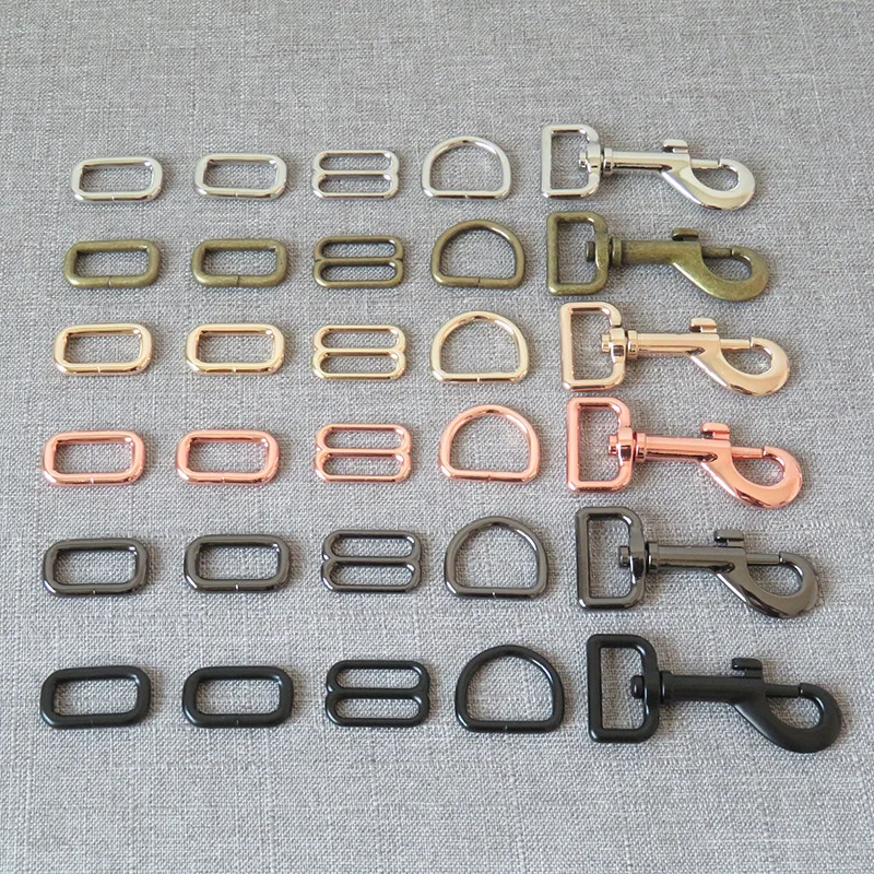 

1set 25mm webbing metal dog clasp D ring slider belt buckle for bag handbag straps for dog martingale collar leash DIY accessory