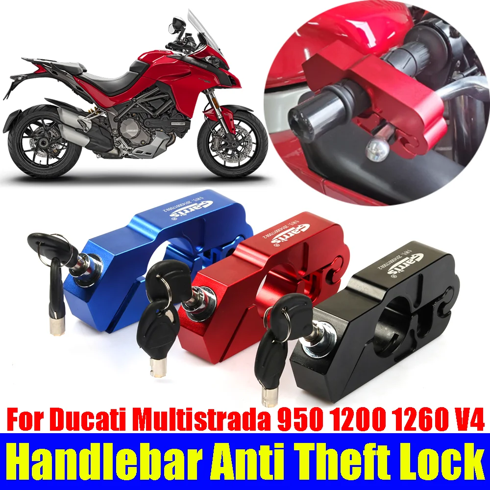 

For Ducati Multistrada 950 950s 1200 1200s 1260 ENDURO V4 MTS Accessories Handlebar Lock Brake Lever Handle Grip Lock Anti Theft