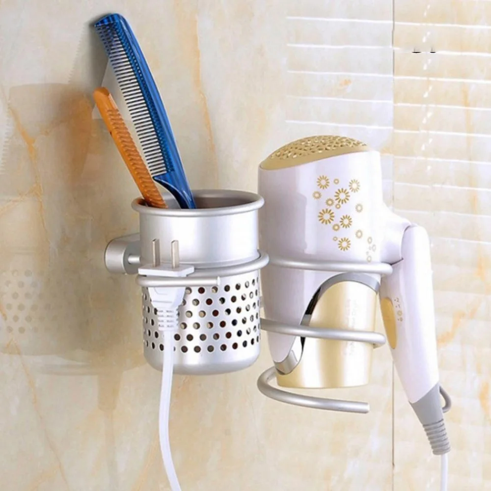 

EHEH Hair Dryer Combs Storage Bathroom Hardware set Bolt Inserting Dryers Holder Dryer Rack Bathroom Wall Holder