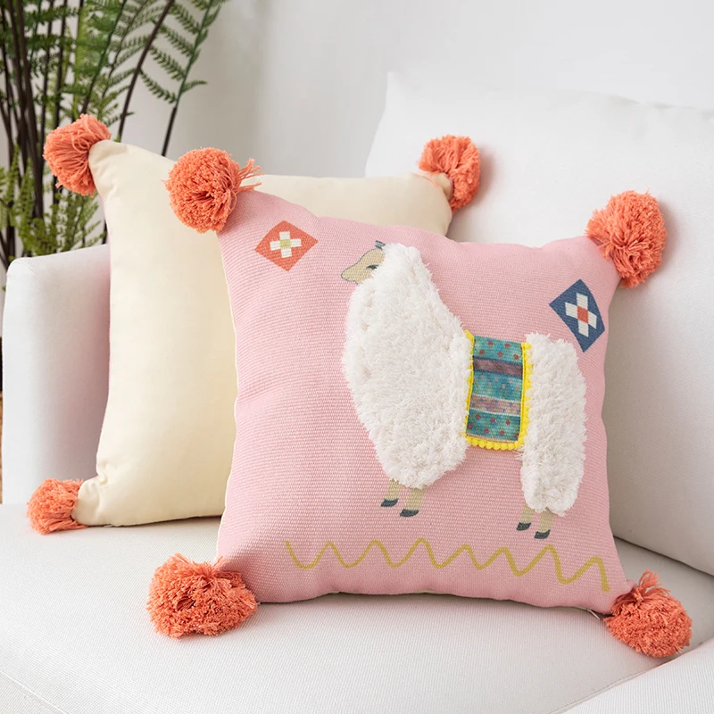 C Бахрома Подушка Cojines Decorativos Para диванная подушка для стула подушка для гостиной ворсовая подушка с ворсом художественная фотография Рождественская наволочка - Цвет: C