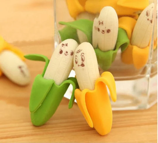 Карандаш-ластик в виде бананов и фруктов 2 шт. | Канцтовары для офиса дома