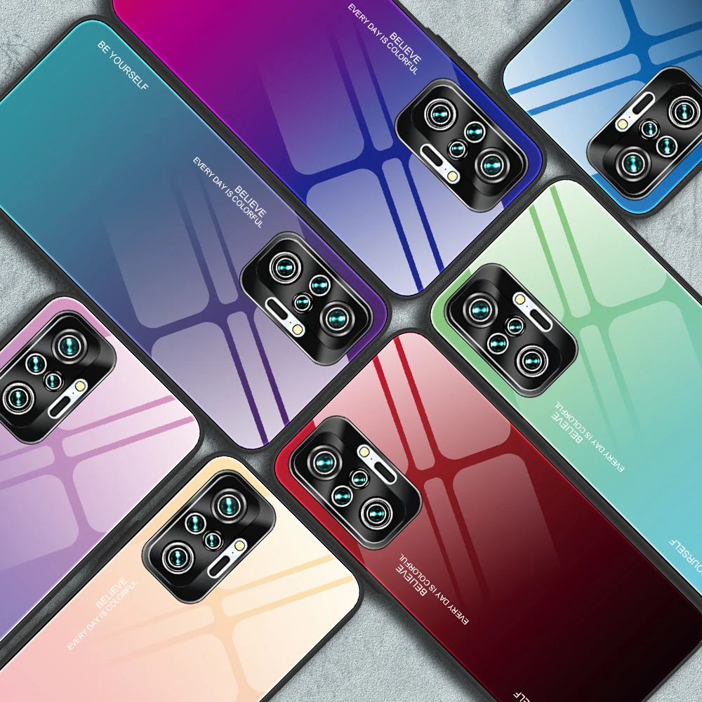 

Чехол из закаленного стекла для Redmi Note11 9Pro 9S 8 8T 7 6 5 9A 8A 7A 6A, чехол из ТПУ с мягкими краями для Redmi Note10Pro 8T 8Pro 7Pro