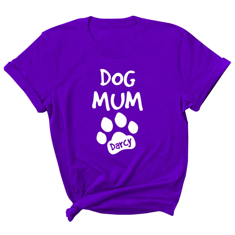 

Dog Mum Letter Print Women T Shirt Short Sleeve O Neck Loose Women Tshirt Ladies Tee Shirt Tops Clothes Camisetas Mujer
