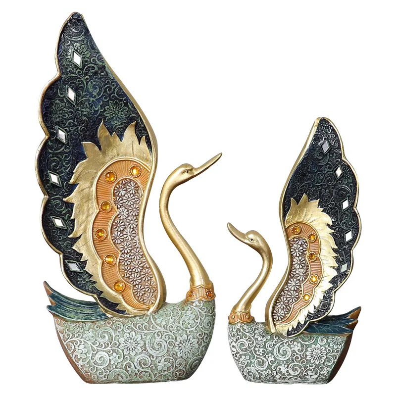 

TV Cabinet Wine Cabinet Decoration Ornaments American Nordic Resin Crafts and Gifts Model Room Swan Animal Home Decoration