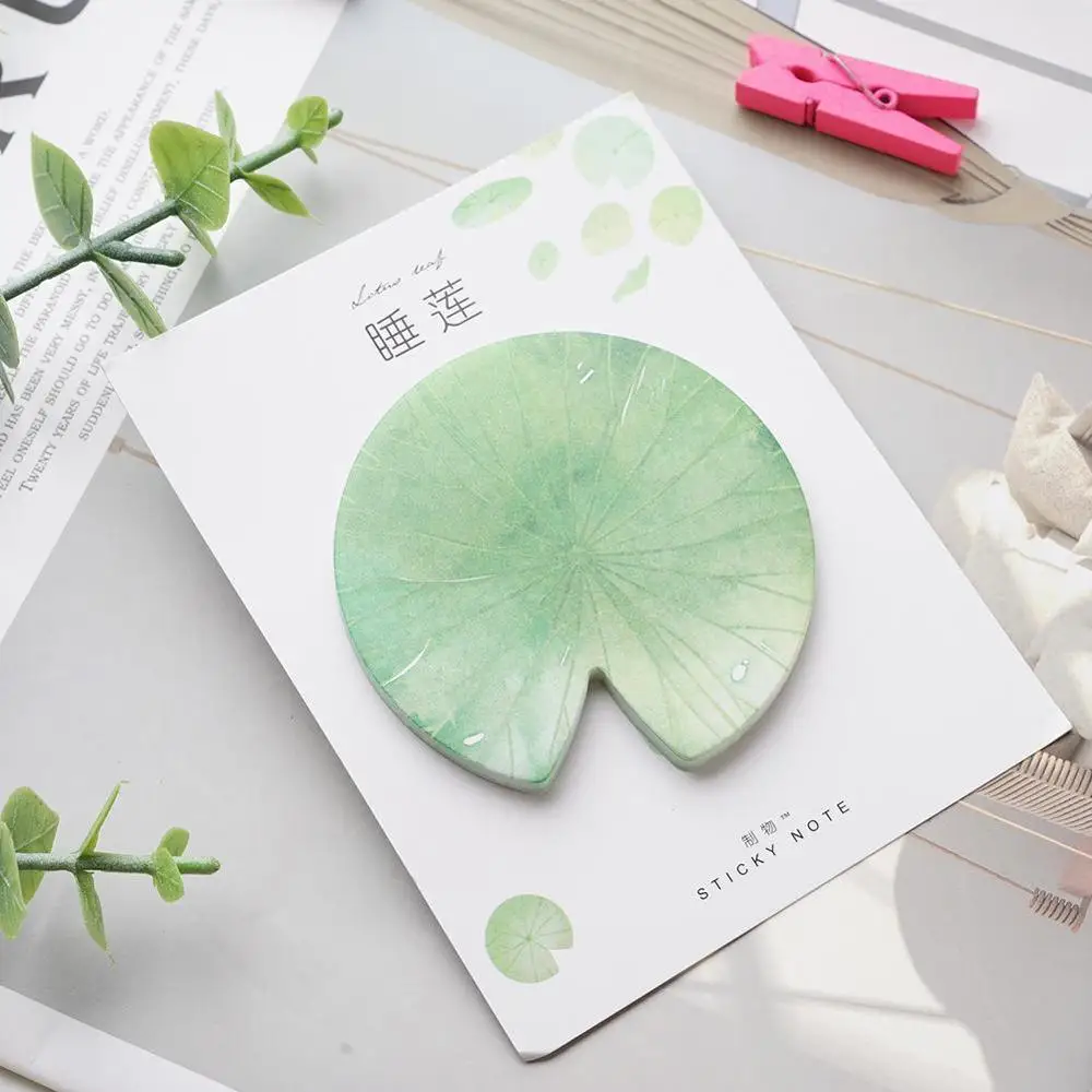 Cute Kawaii Natural Plant Leaf Sticky Note Memo Pad Office Planner Sticker Paper Korean Stationery School Supplies | Канцтовары для