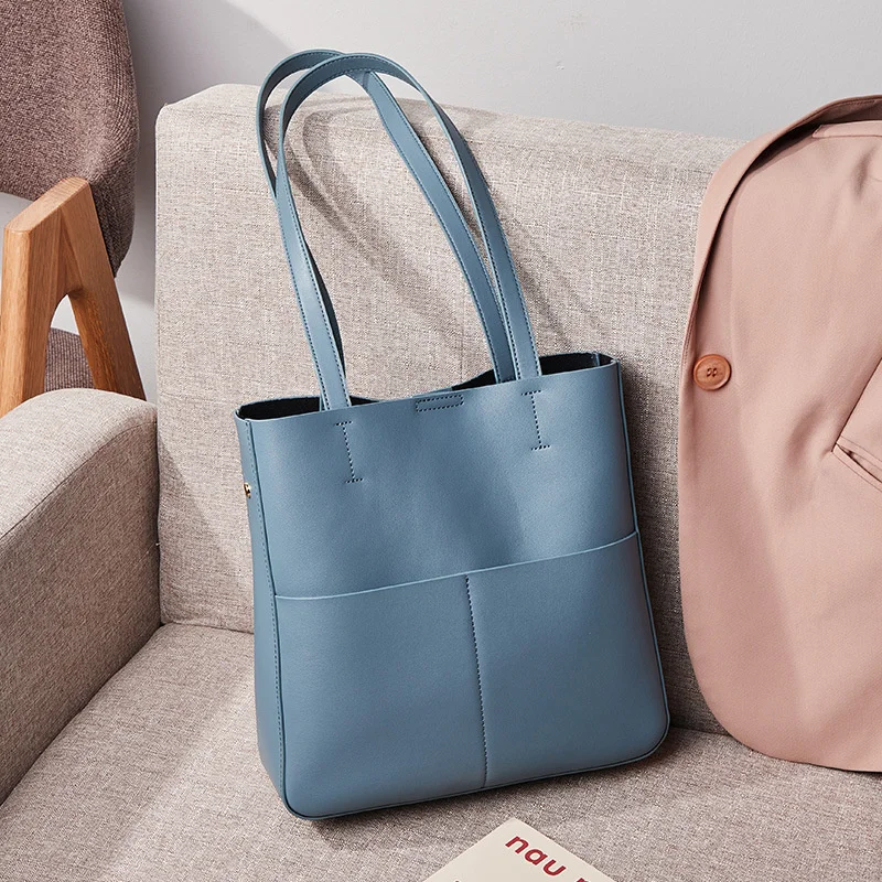 

Cow leather large capacity bag female Tote Bag 2021 new fashion child mother bag college style large capacity women's shoulder