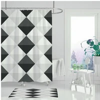 abstract graphic waterproof mildew proof digital printing partition curtain shower curtain bathroom hotel