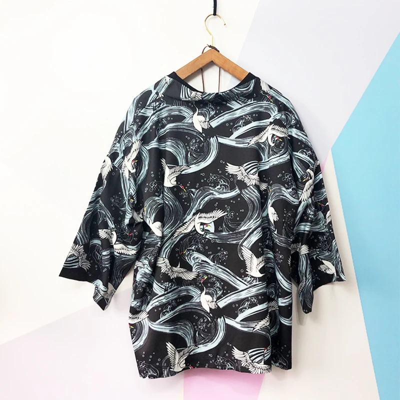 Кимоно для мужчин и женщин кардиган в японском стиле юката с Оби хаори