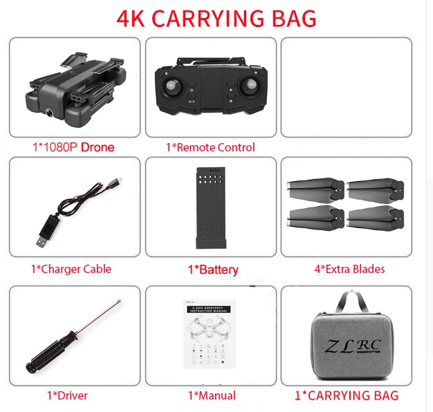 4K Carrying Bag Новая камера Дрон с камерой 4K HD 1080P воздушная видео wifi FPV Квадрокоптер Follow Me RC вертолет Дрон x Pro VS GD89 LF606 LF609 - Цвет: 4K Carrying Bag
