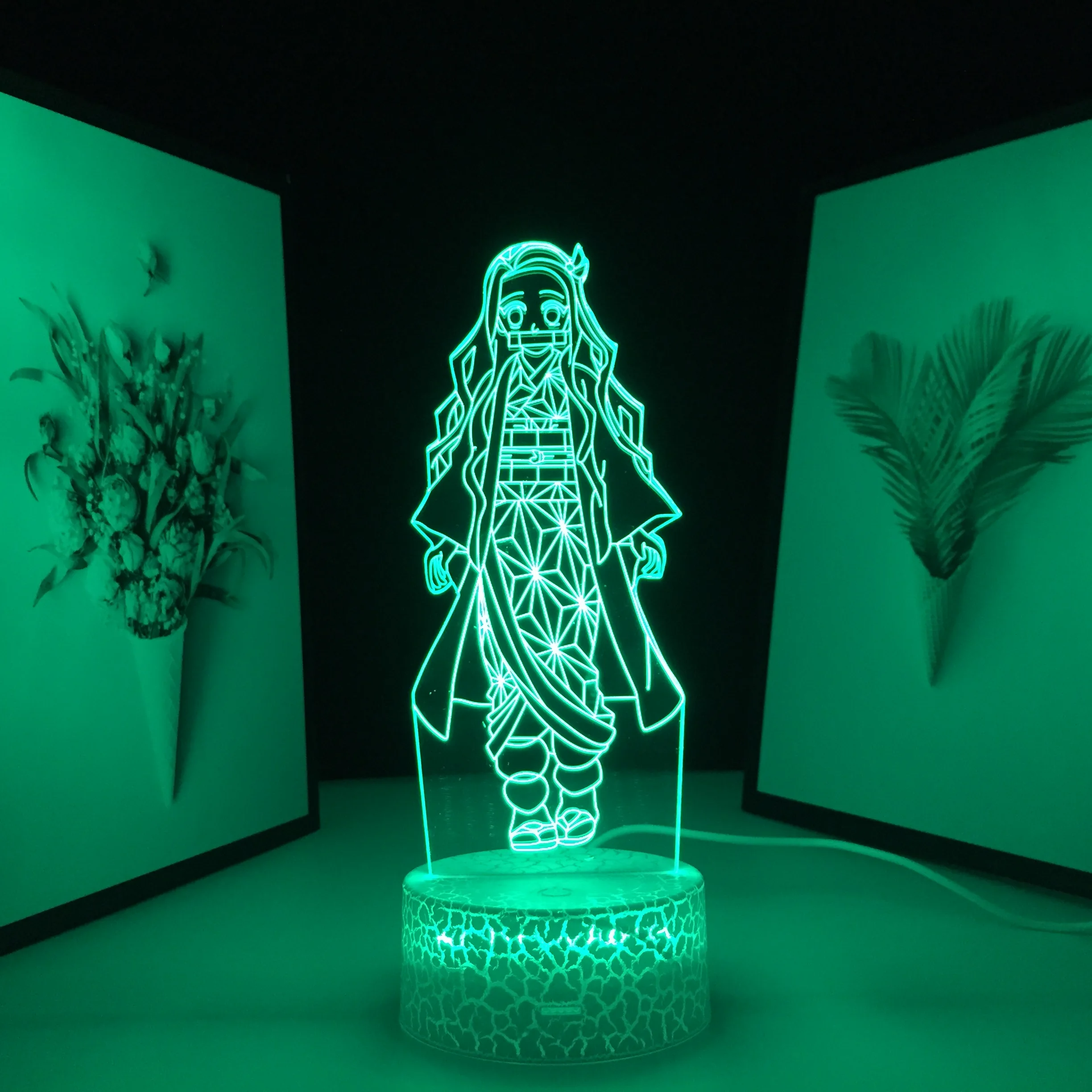 

Anime Demon Slayer Nezuko LED Light for Child Bedroom Decor Night Light Birthday Gift Room Acrylic 3D Desk Lamp