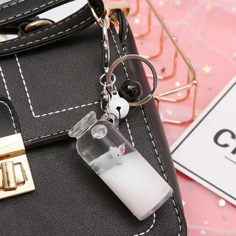 Милый молочный брелок на ключи в форме поросенка автомобиль плавающий