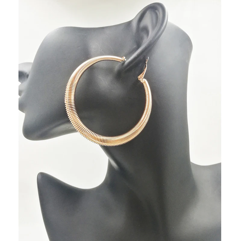 Модные золотые и розовые серьги кольца элегантные ювелирные изделия Круглые