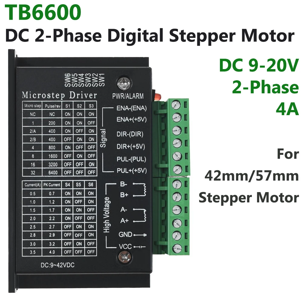 5 шт. Цифровой Драйвер шагового двигателя TB6600 DC 9 42 в 4A для 57 Nema17 Nema23 шаговый