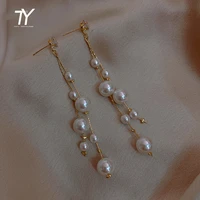 2020 new classic elegant size pearl tassel womens earrings party celebrity style sexy dangle earrings girls unusual earrings