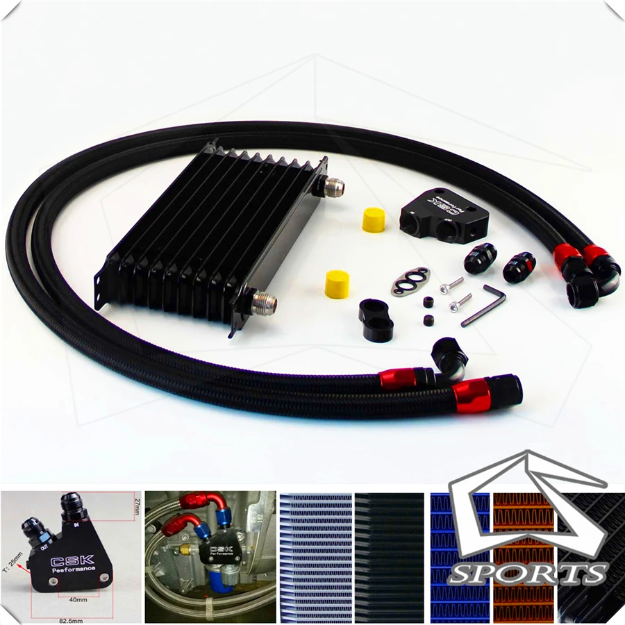 Комплект масляного кулера двигателя 10 рядов + сэндвич пластина для заготовок LS1 LS2