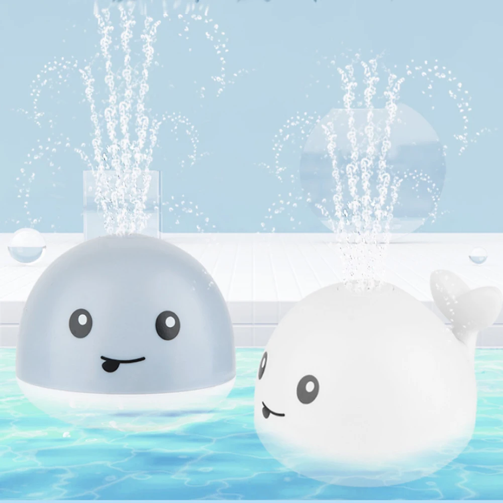 

Детские Игрушки для ванны с подсветкой, детская игрушка для ванны с китами, спринклер, индукционный спринклер, Игрушки для ванны