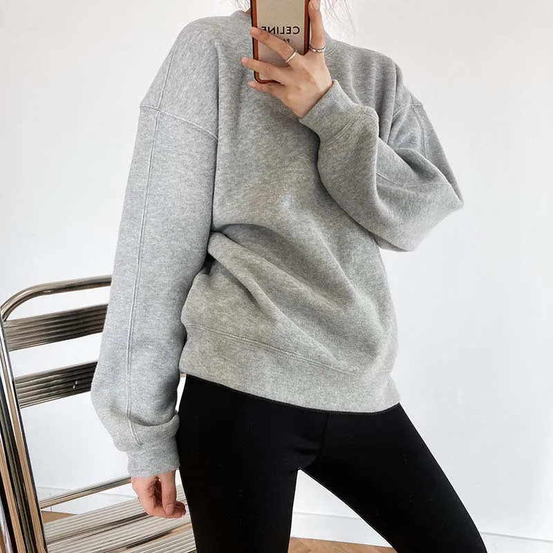 

Plus-plus-plus-thick women's design sense niche autumn/winter new loose-fitting top