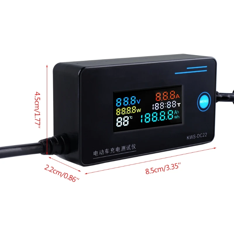 

Charger Detector with Real-time Display Battery Charger Meter Repairing Tool Professional Charger Meter 4-120V D5QE