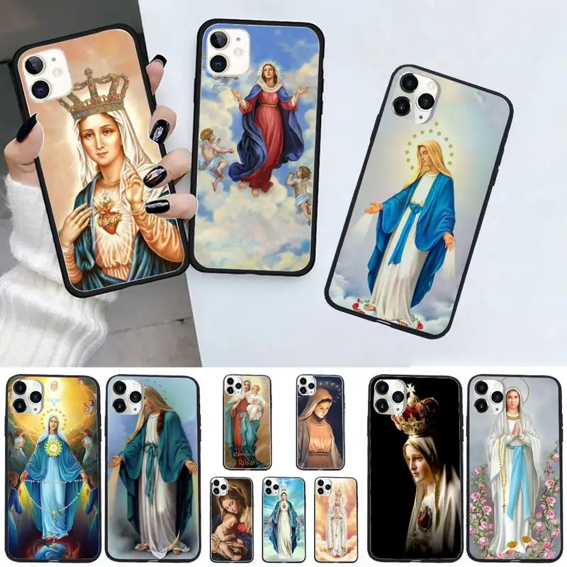

Bless Virgin Mary Phone Case For iphone 12 11 13 7 8 6 s plus x xs xr pro max mini shell