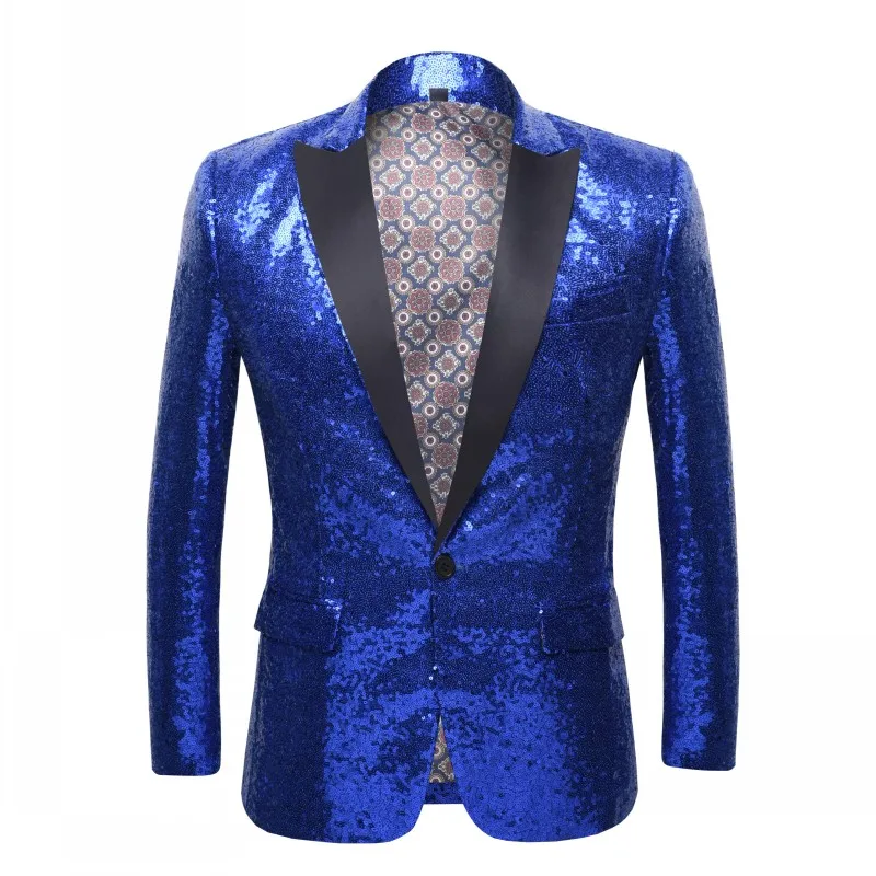 Блестящий блейзер с золотыми блестками, украшенный блестками, мужской пиджак для ночного клуба, выпускного вечера, мужской костюм, сценичес... от AliExpress RU&CIS NEW